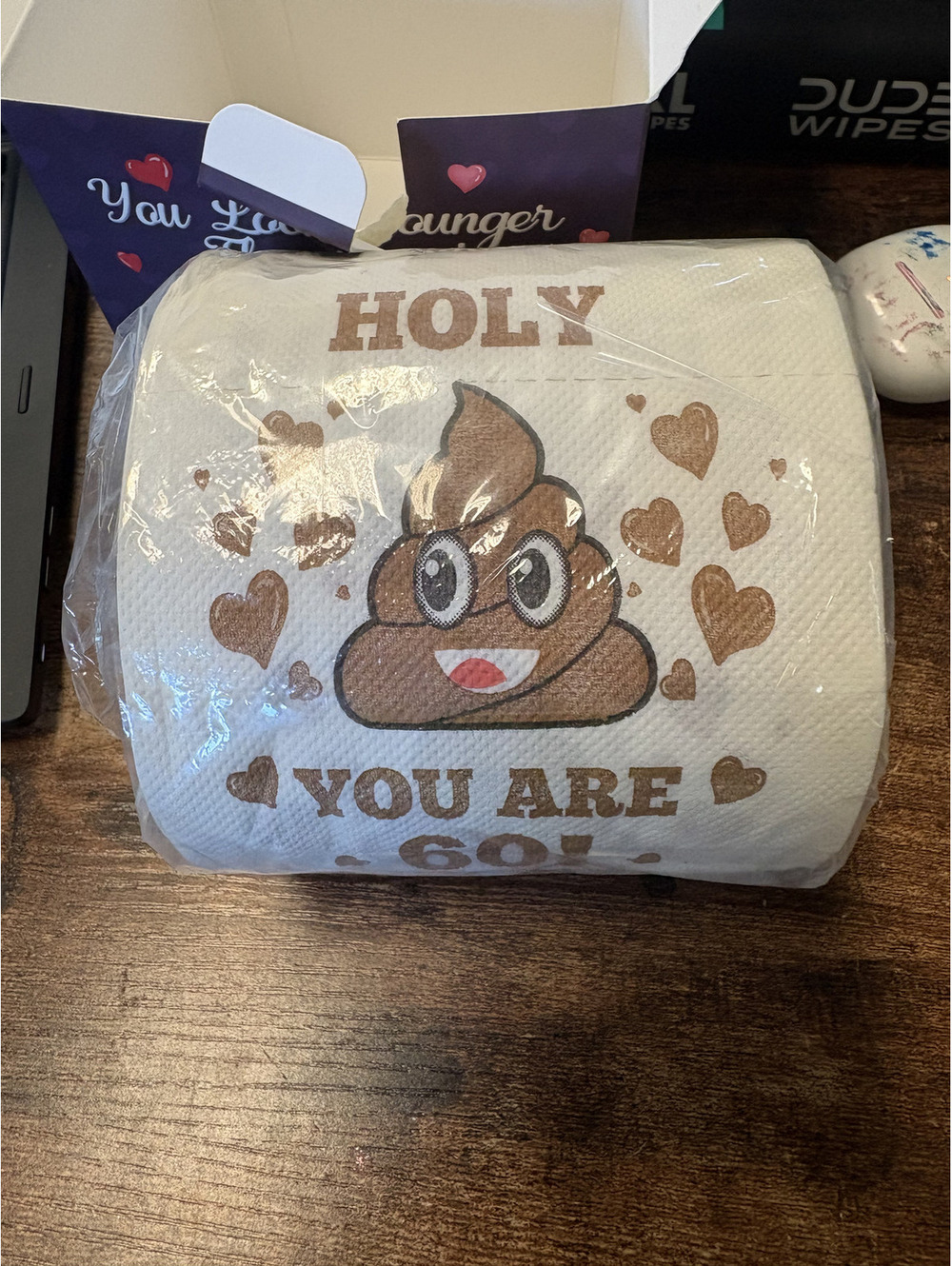 Holy You Are 60 Poop Emoji Novelty Gag Gift Toilet Paper Brand New
